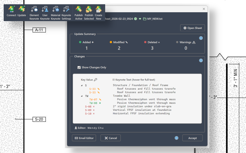 KeySheet for Revit preview